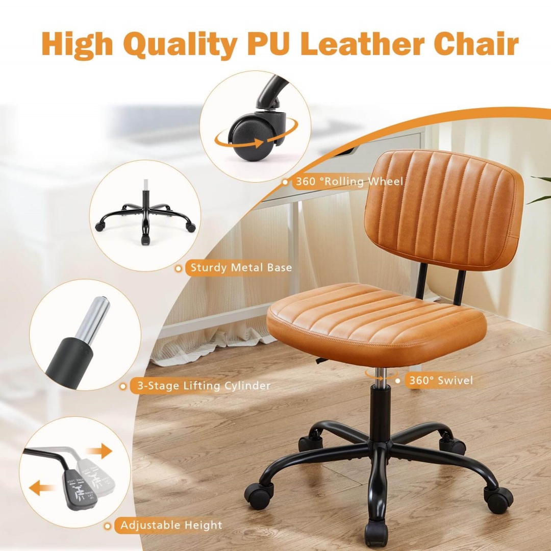 Adjustable Height 360degrees Rolling Swivel Computer Task Chair Without Arm image 5