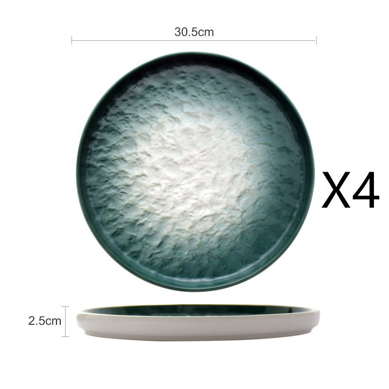 12inch stone pattern plate4PC