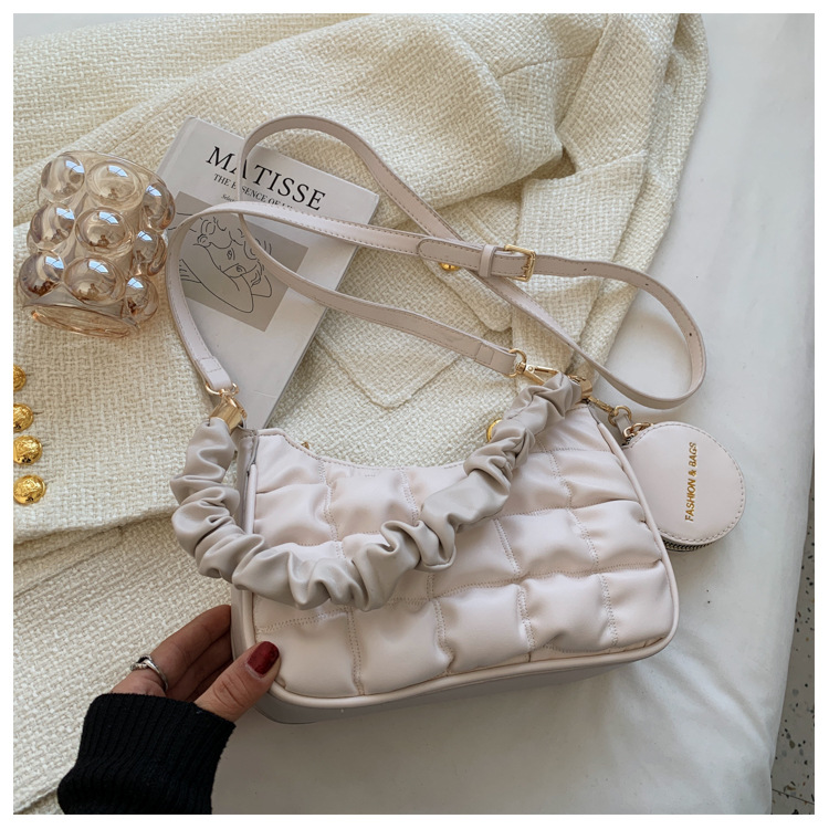 Niche Design Handbag Fashion Shoulder Beige - Shop at LoveMi