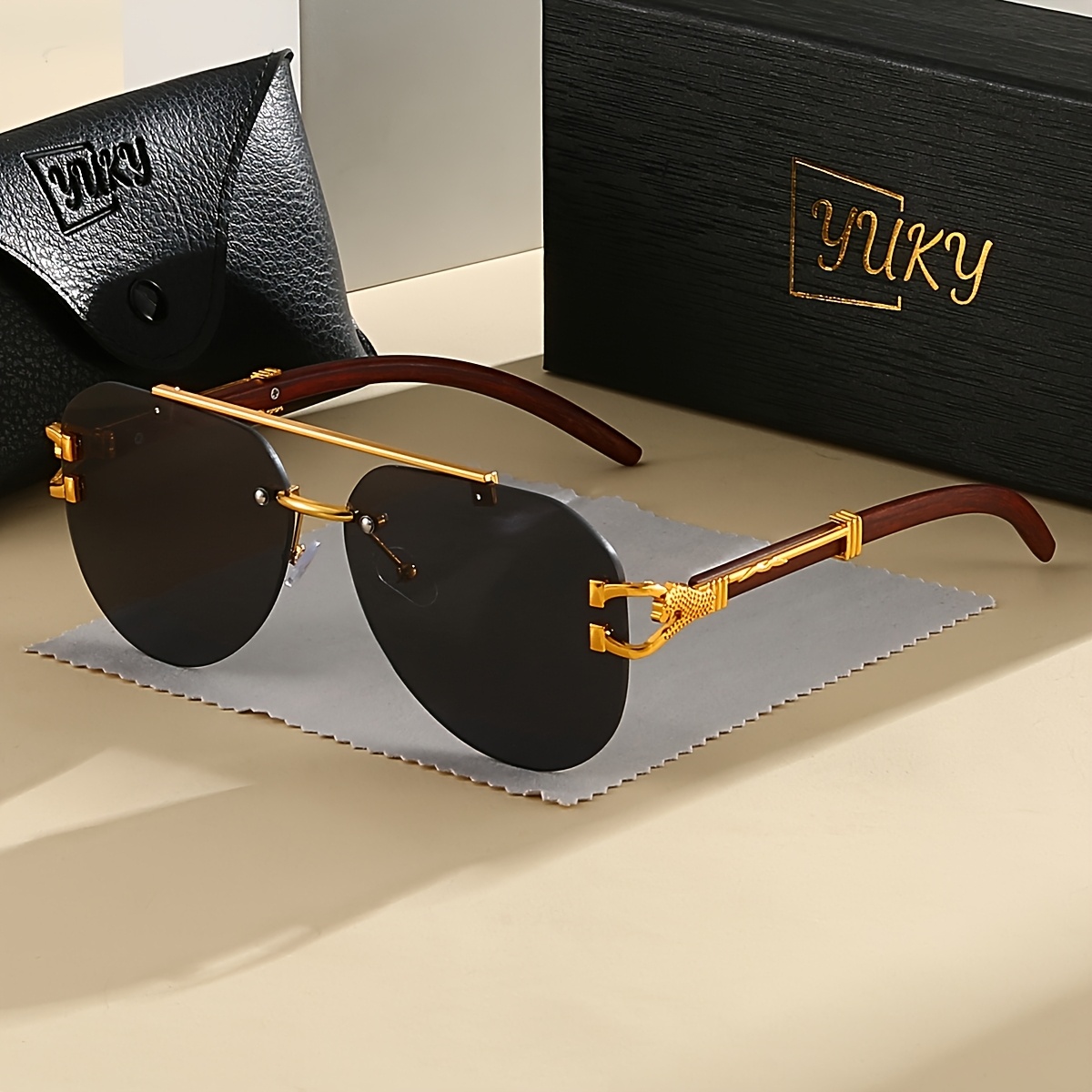 Metallic Fashion Glasses - Oval Frame Design With Leopard Decoration - Perfect Companion Gift For Daily Wear. Suitable For Casual Outings, Photo Shoots, Outdoor Sports And Vacation Trips. — 1