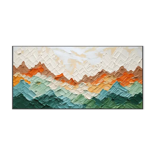 Undulating Mountains Abstract Landscape Hand Painted Oil Painting Textured Natural Scenery Canvas Wall Art Living Home Room Decoration Without In... Without Inner Frame - Shop at LoveMi