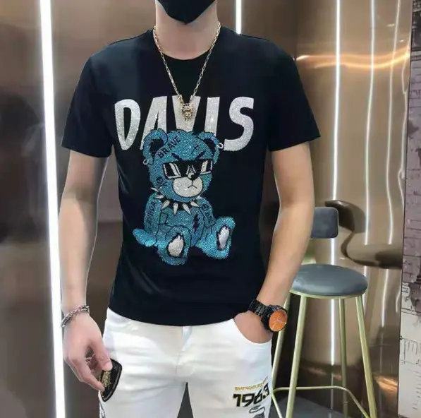 Men's Trendy Hot Diamond Round Neck Casual Top