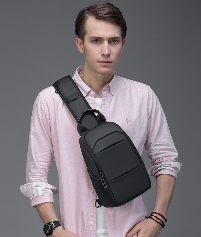 Title 3, New Mens Chest Bag Casual Crossbody Water-repe...