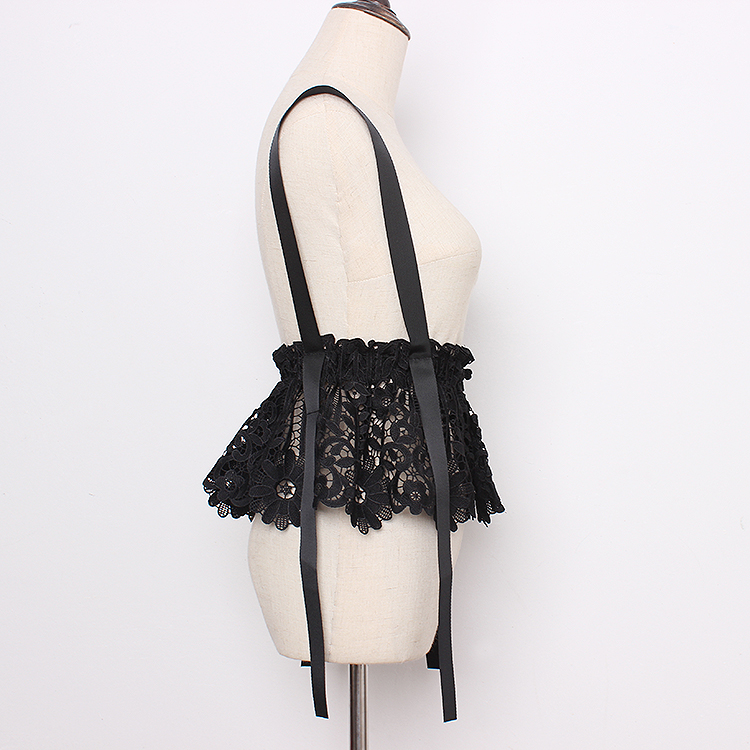 Breathable Printed Lace Wide Mesh Gauze Girdle Women's Suspender-style T-shirt Skirt Dress Belt