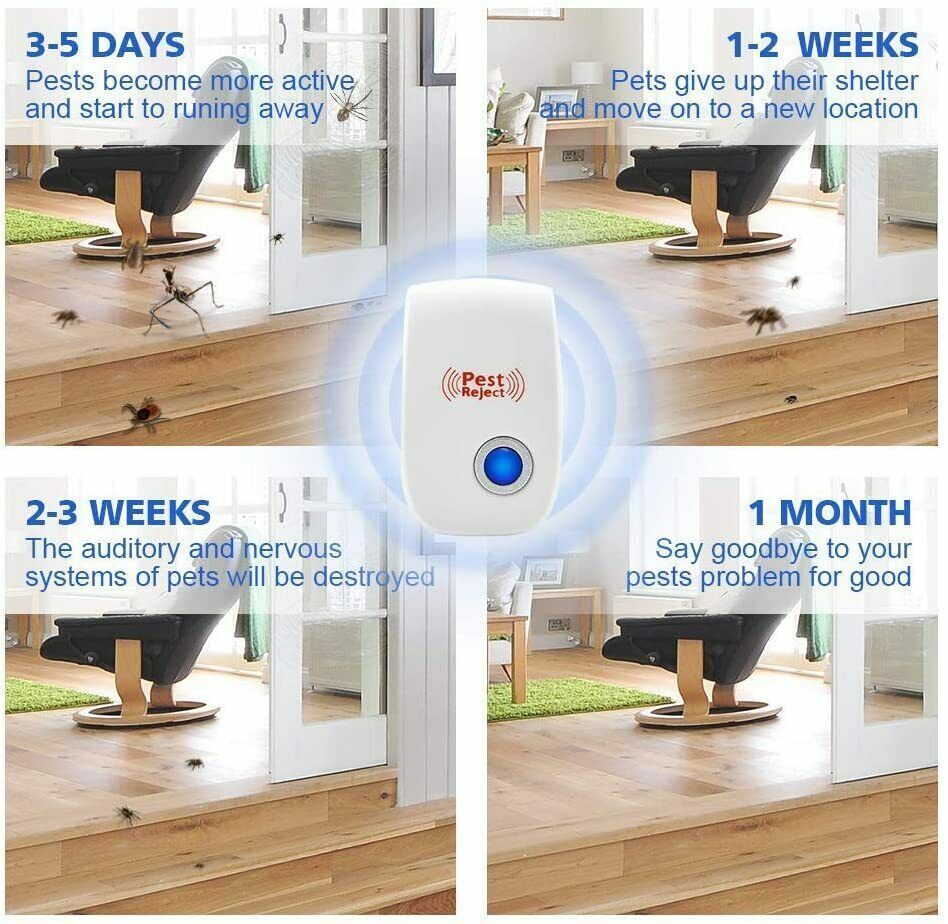 4X Ultrasonic Pest Control Repeller UK Plug-in Reject Rat Mouse Mice Spider — image 9