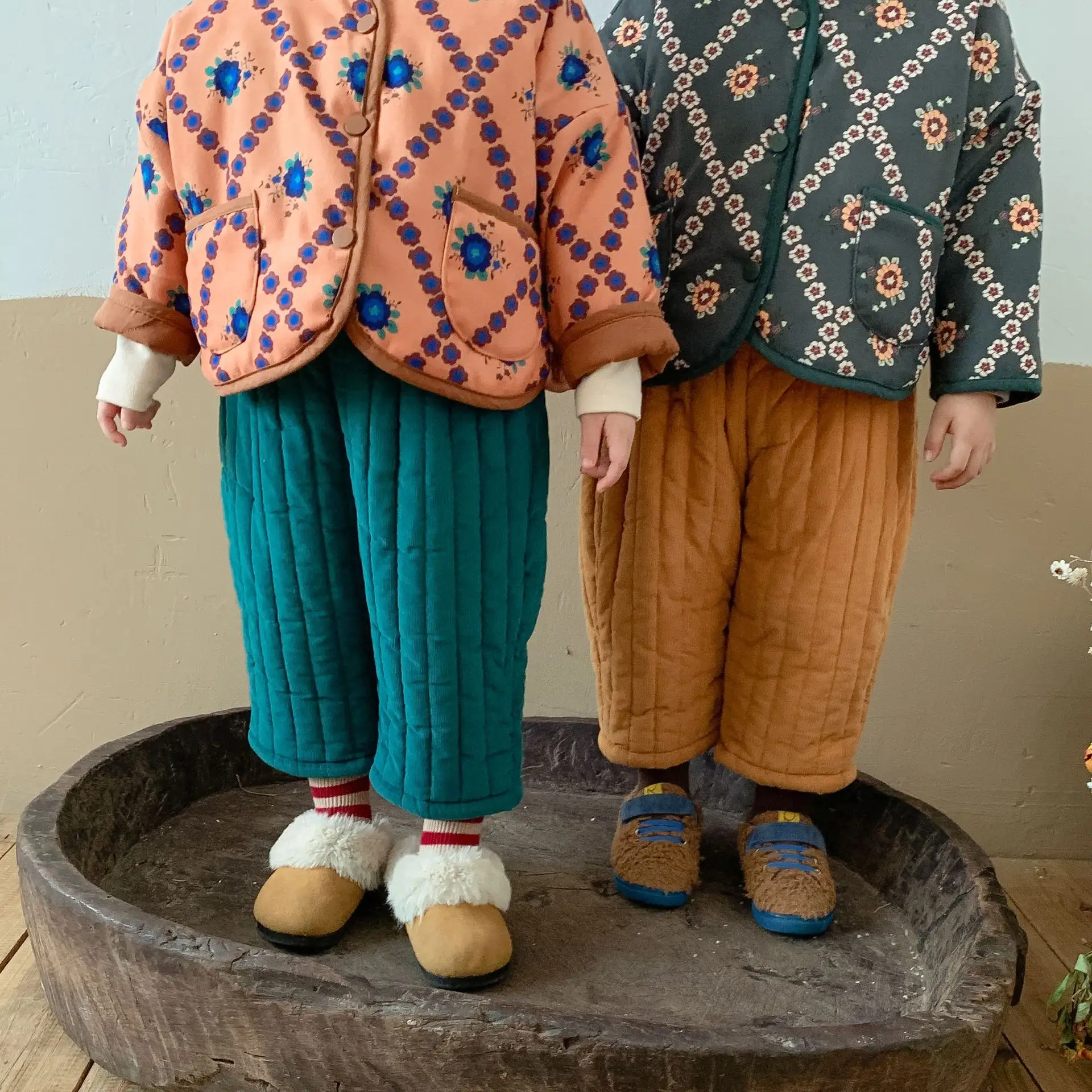 Children's Cotton Mixed Trousers Plush Corduroy
