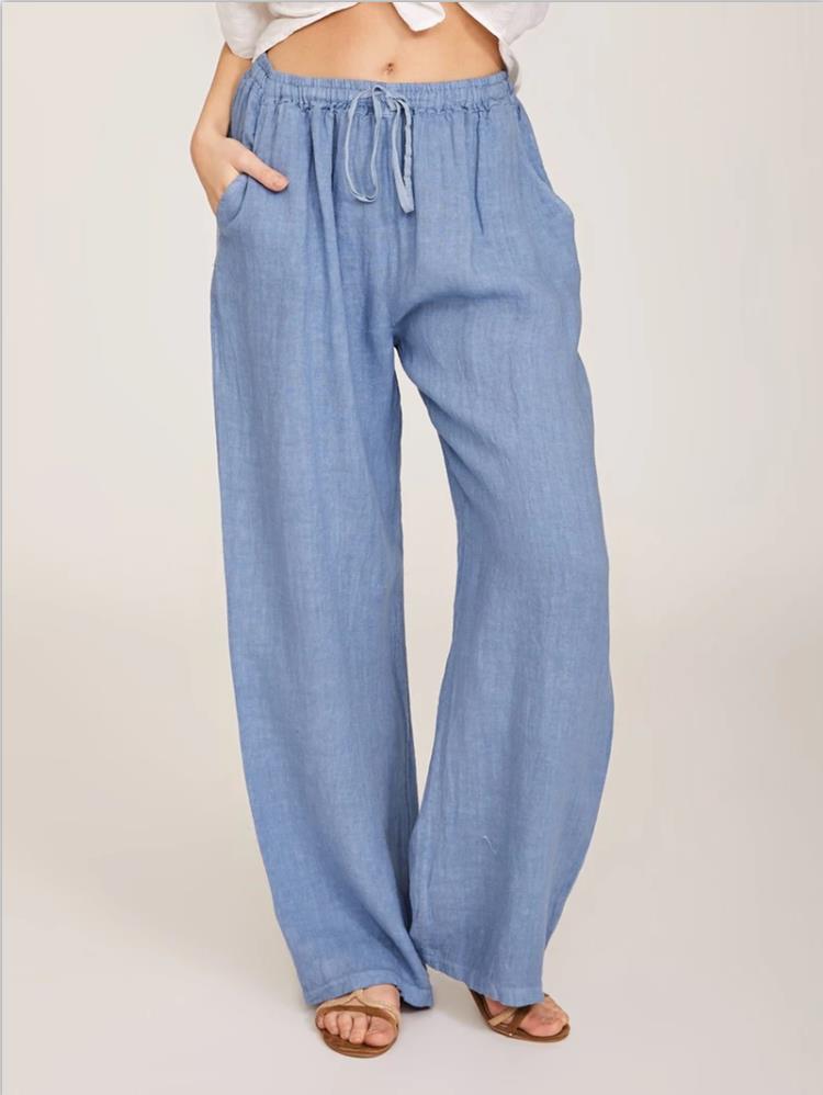 Title 8, Pantalon de yoga ample en coton et lin pour fem...