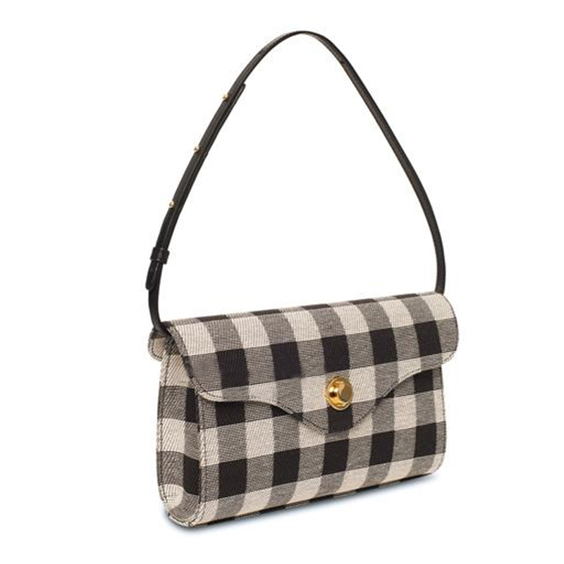 Title 3, Black And White Plaid Single Shoulder Bag