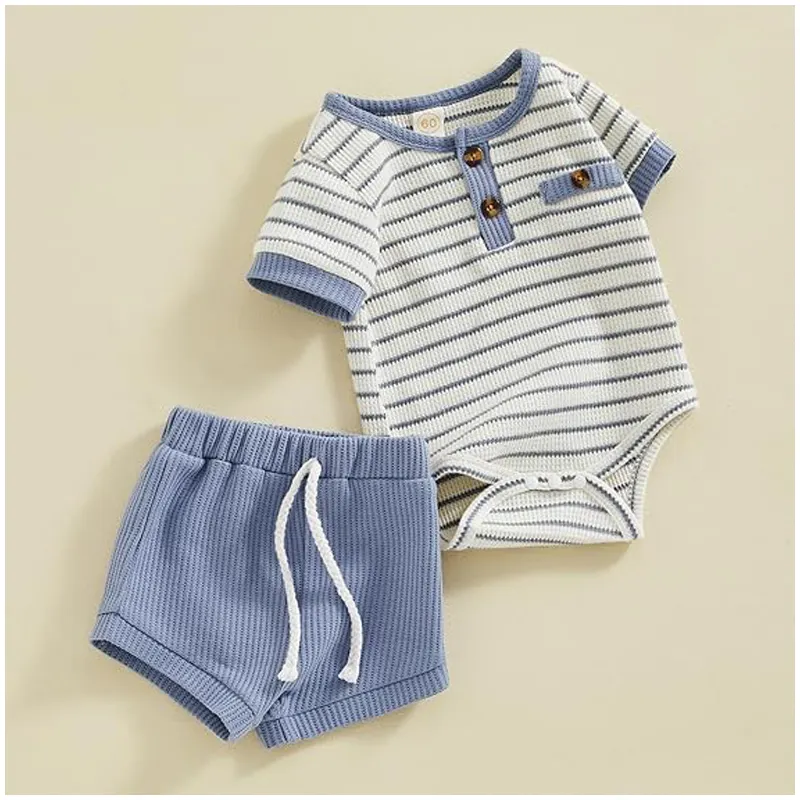 Baby Boy Summer Clothes Button Short Sleeve