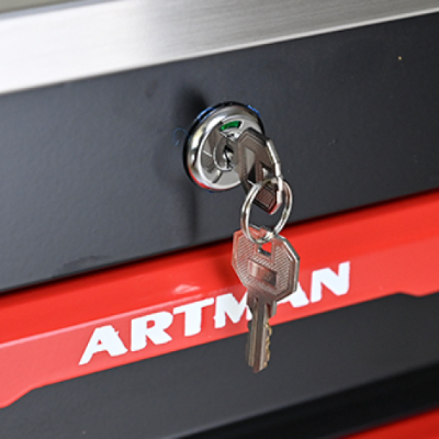 5 Drawers Multifunctional Tool Cart With Wheels,Metal Rolling Tool Cart Storage For Garage Workshop Warehouse Repair Shop--With Stainless Steel Roof- BLACK RED - Image 14