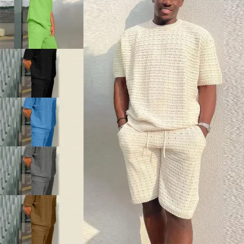Men's Summer Suit Fashion Loose Men 2 Pieces Outfit