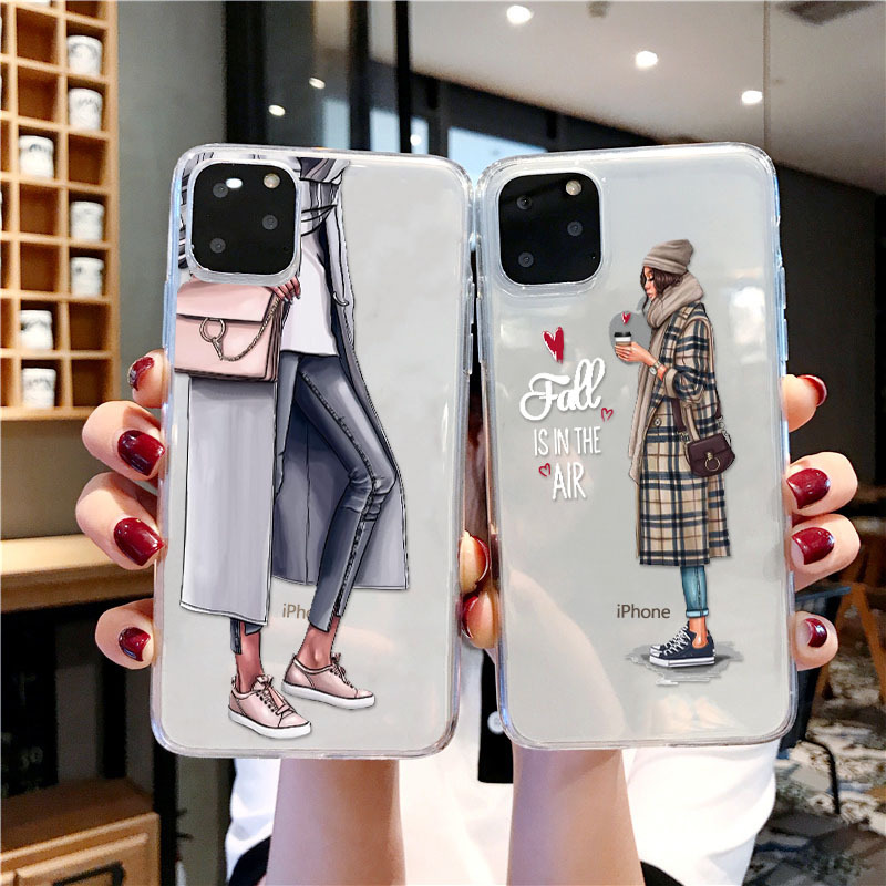 Fashion Lady Mobile Phone Case Transparent TPU Soft Protective Cover - Image 12