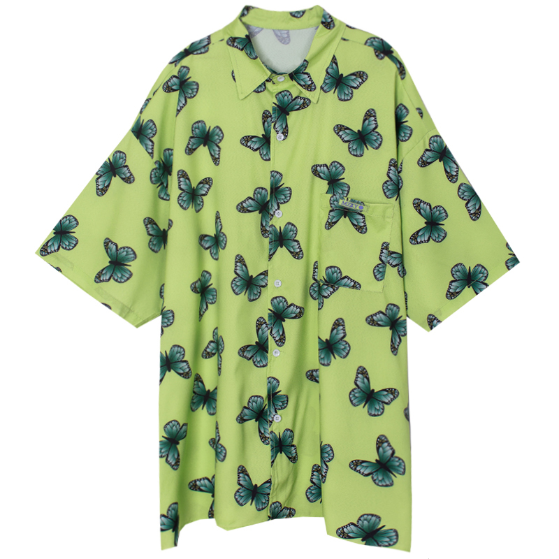 Title 3, Short sleeve butterfly print niche shirt