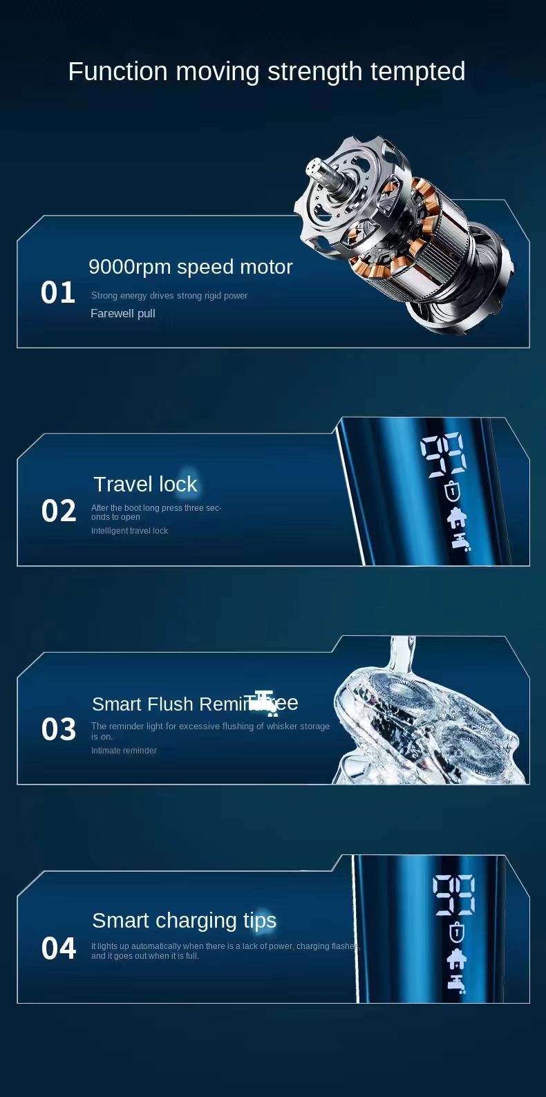 Men's Electric Shaver Triple Head Razor Travel Portable Washable