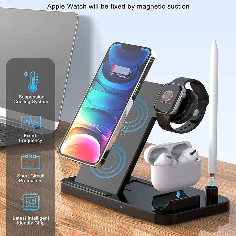 Home Fashion Simple Folding Three-in-one Wireless Charger