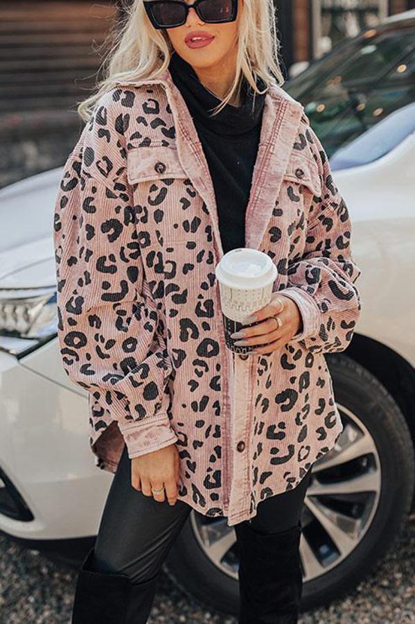 New Casual Leopard Print Coat For Women