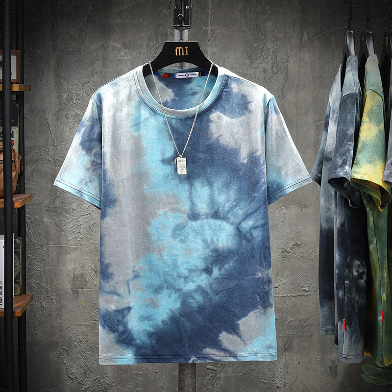 Title 2, Round Neck Short Sleeve Tie-dye Print T-shirt