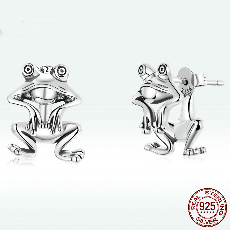 S925 Earrings European And American Popular Temperament Split Animal Earrings
