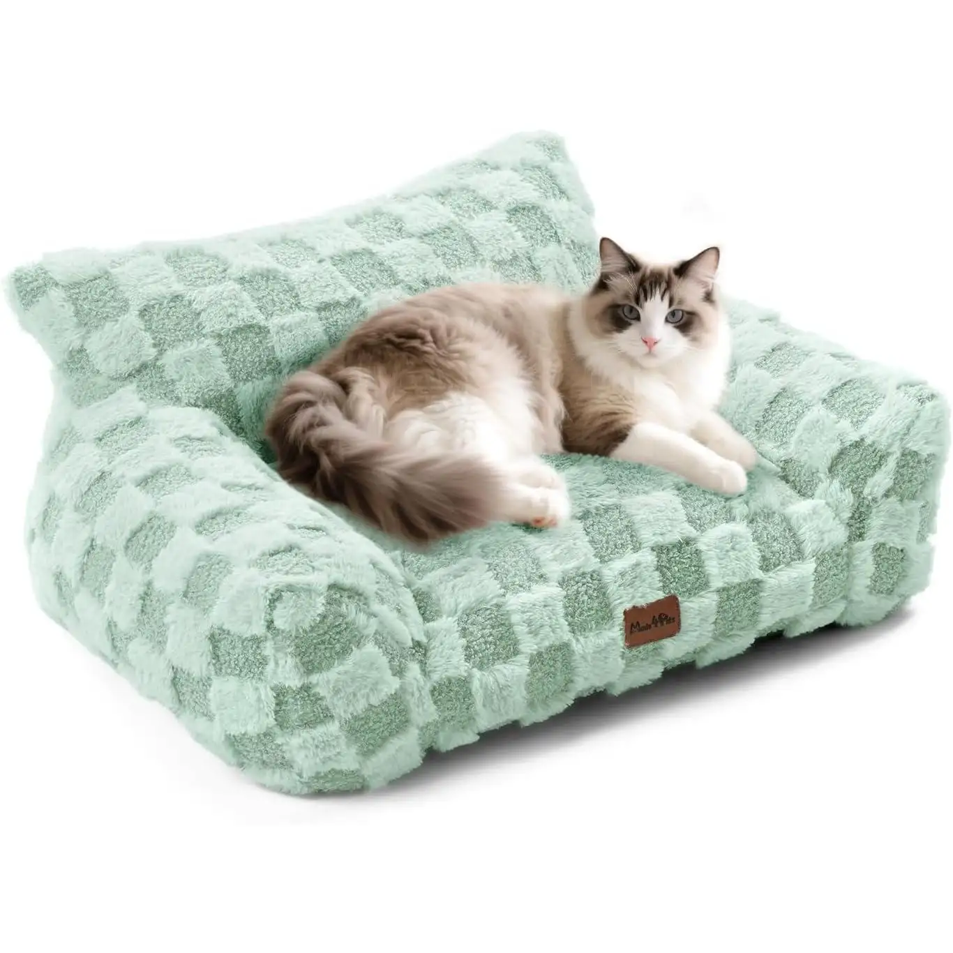 Made4Pets Medium Sage Green Plaid Pet Sofa