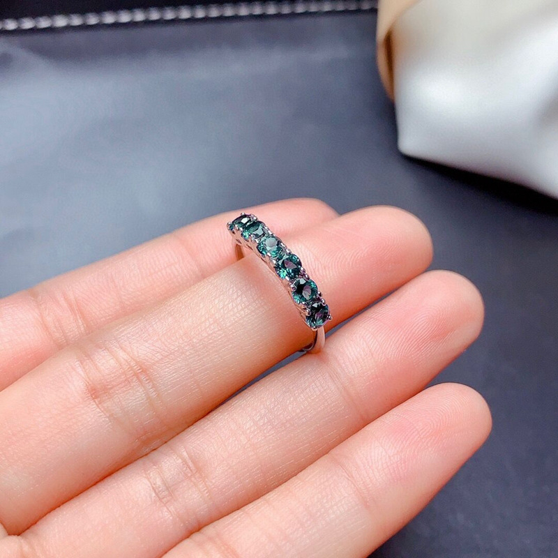 Title 7, Nuevo anillo de moda con topacio azul de pavo r...