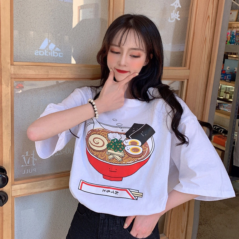 Title 4, Girly T-Shirt Hong Kong Flavor Loose Korean Sho...