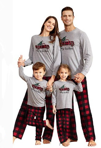 Car Printed Round Neck Color Blocking Family Suit Picture Color Dad M - Shop at LoveMi