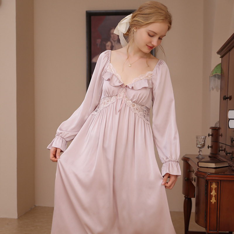 Title 14, Long Ice Silk Nightdress Women