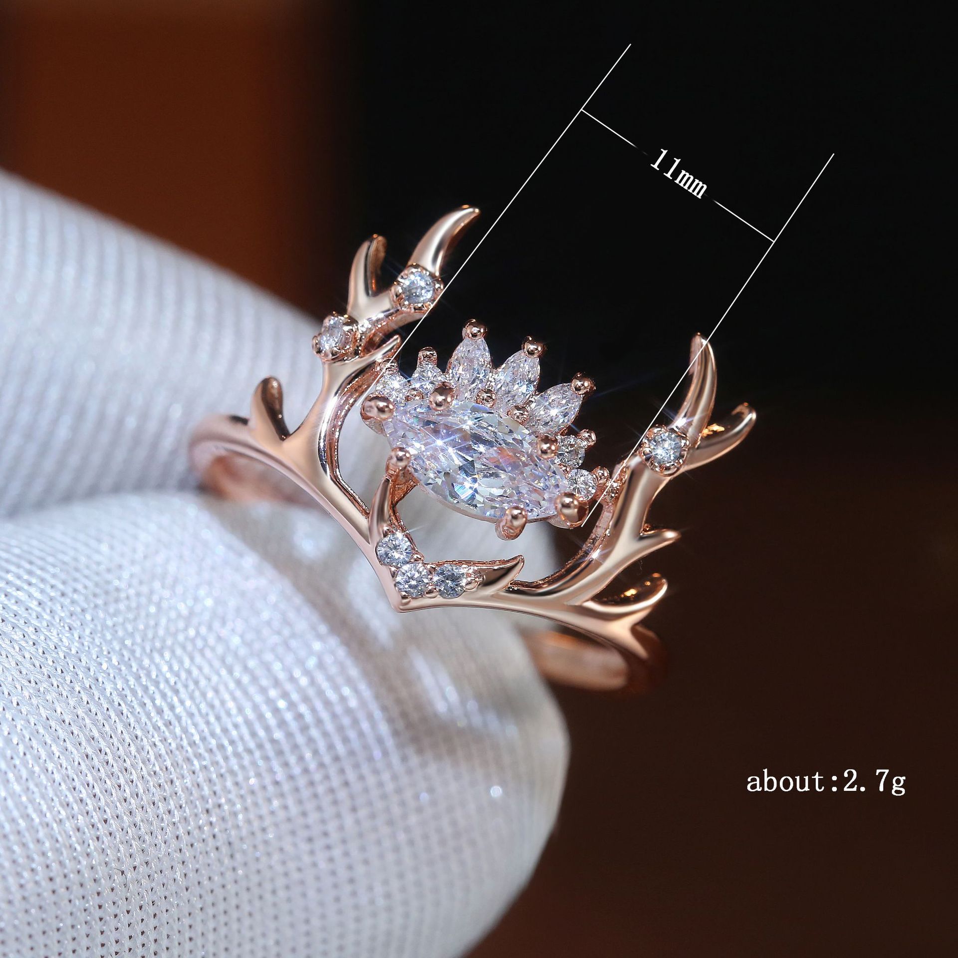 Fashion Cute Elk Antler Ladies Ring