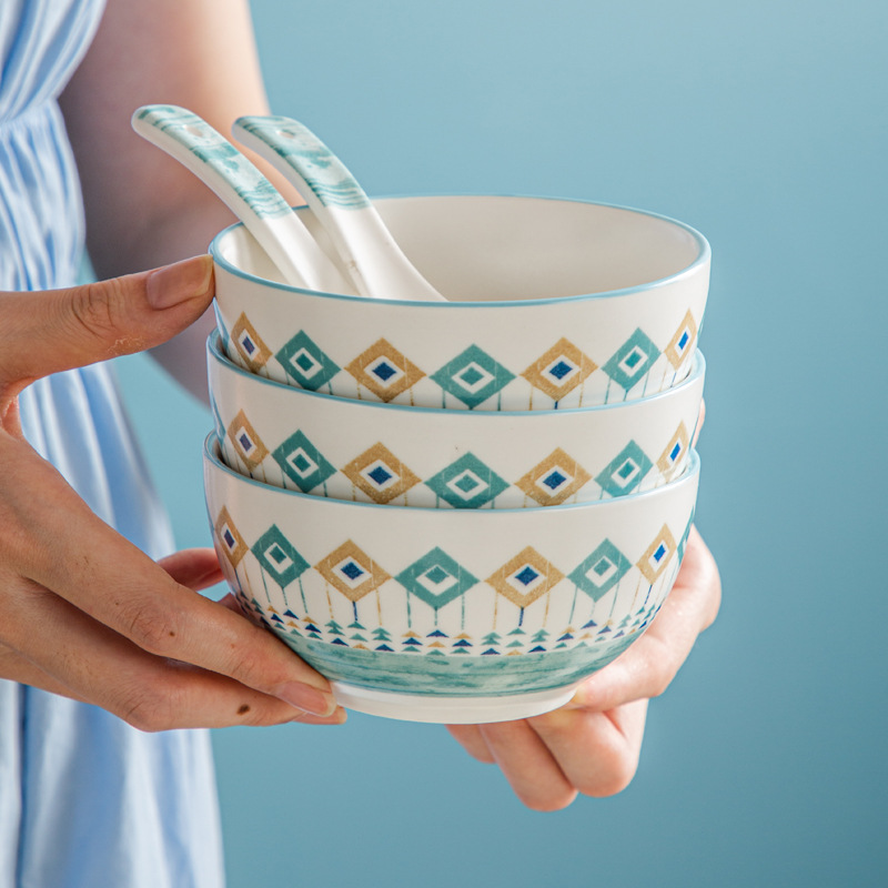 Household Ceramic Single Microwave Special Eating Bowl