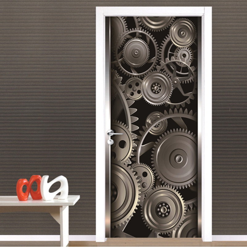 Yixi 3D Wall Painting Self Adhesive Door Sticker Simulation Smoke Twist Amazon Express EBay Dunhuang