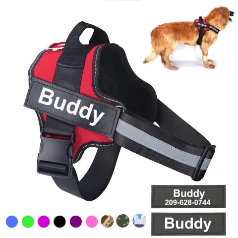 Personalized Dog Harness NO PULL Reflective Breathable Adjustable Pet