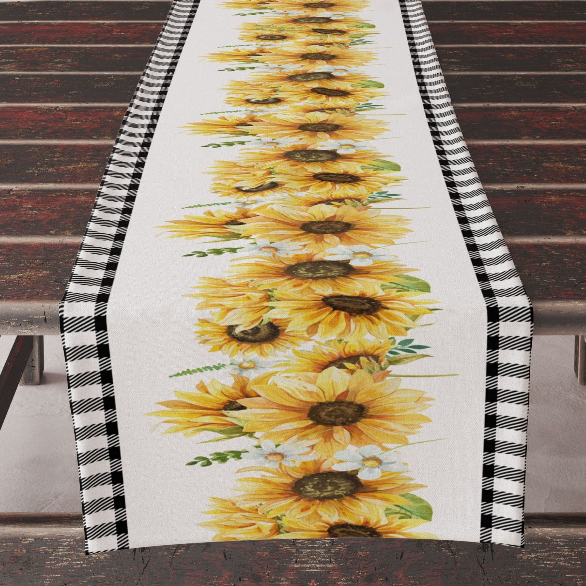 Spring And Summer Sunflower Printing Table Runner Summer Lemon Flower - Image 4