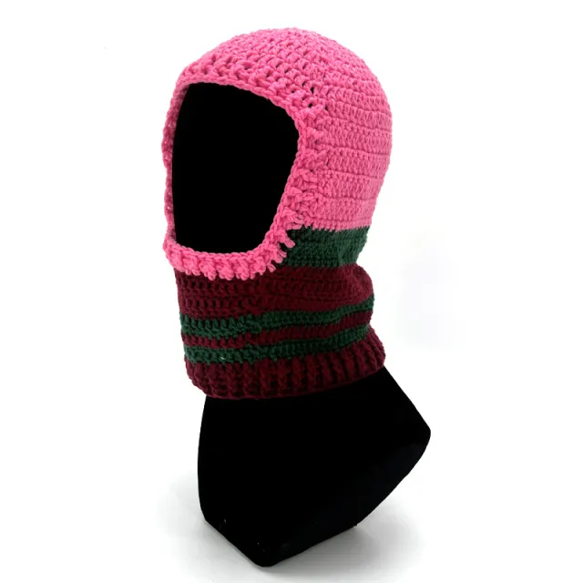 Hand Knitted Wool Head Cover Rose Red - Shop at LoveMi