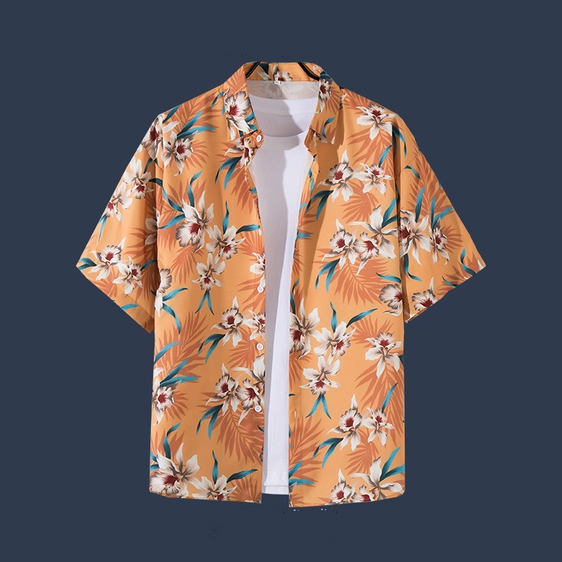 Title 16, Hawaiian Beach Flower Shirt Short Sleeve Mens ...