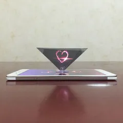 DIY Holographic 3D Projector Pyramid Virtual Stereo Naked Eye - Silver - View 1