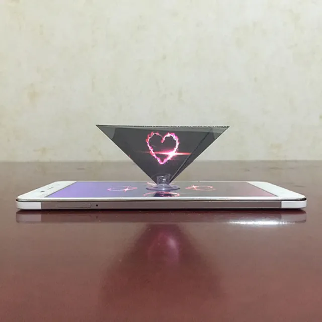 DIY Holographic 3D Projector Pyramid Virtual Stereo Naked Eye Silver - Shop at LoveMi