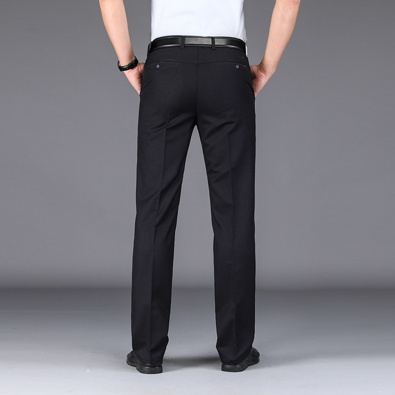 Trousers Stretch Straight Straight Solid Color Casual Trousers