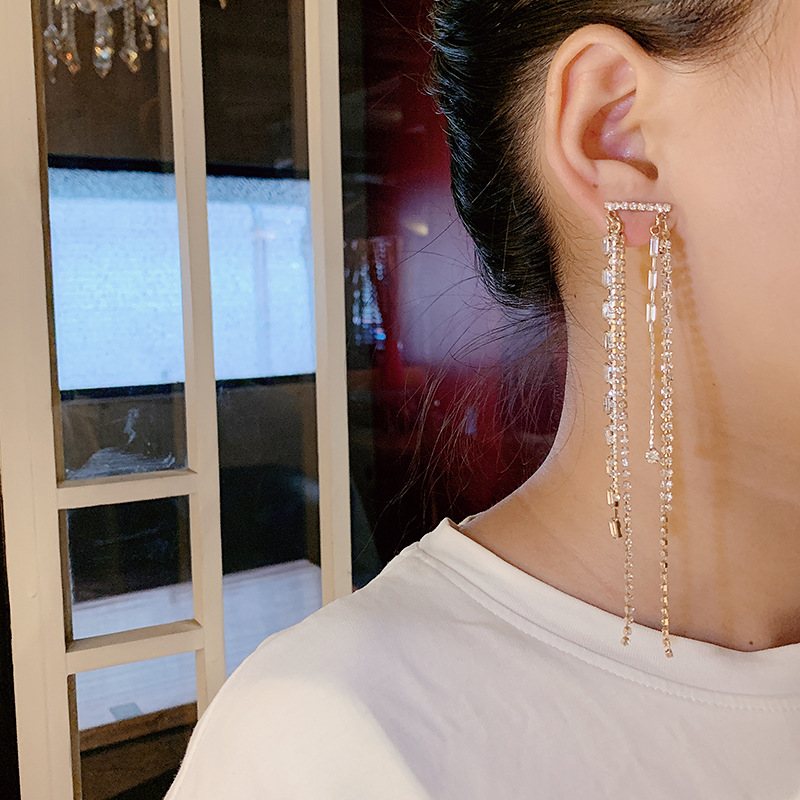 Long Tassel Stud Personalized Simple Earrings