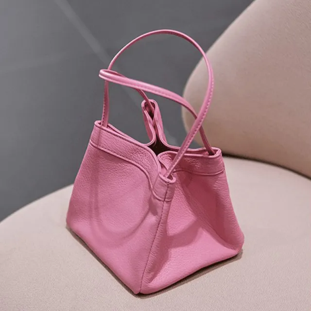 Fashion Ins Bucket Bags Cute Small Square Bag Niche Design Texture Handbag Women Rose - Shop at LoveMi