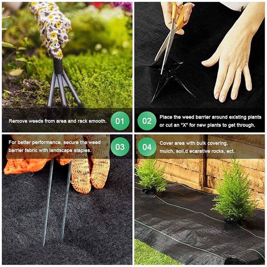 2x25M Heavy Duty Weed Control Membrane Garden Barrier Fabric Landscaping Cover