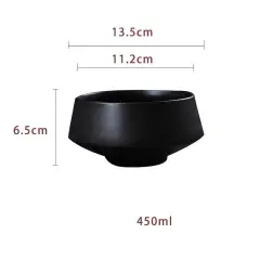 Commercial Ramen Noodles In Ceramic Frosted Bowl Bowl - Black - View 1
