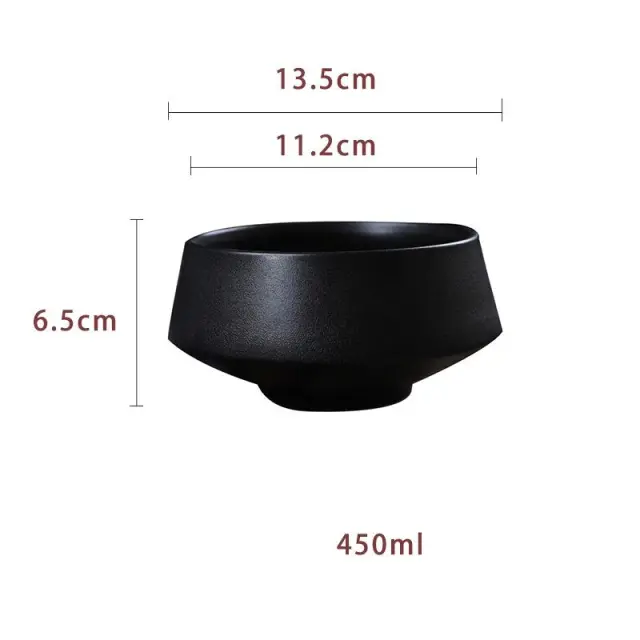 Commercial Ramen Noodles In Ceramic Frosted Bowl Bowl Black - Shop at LoveMi