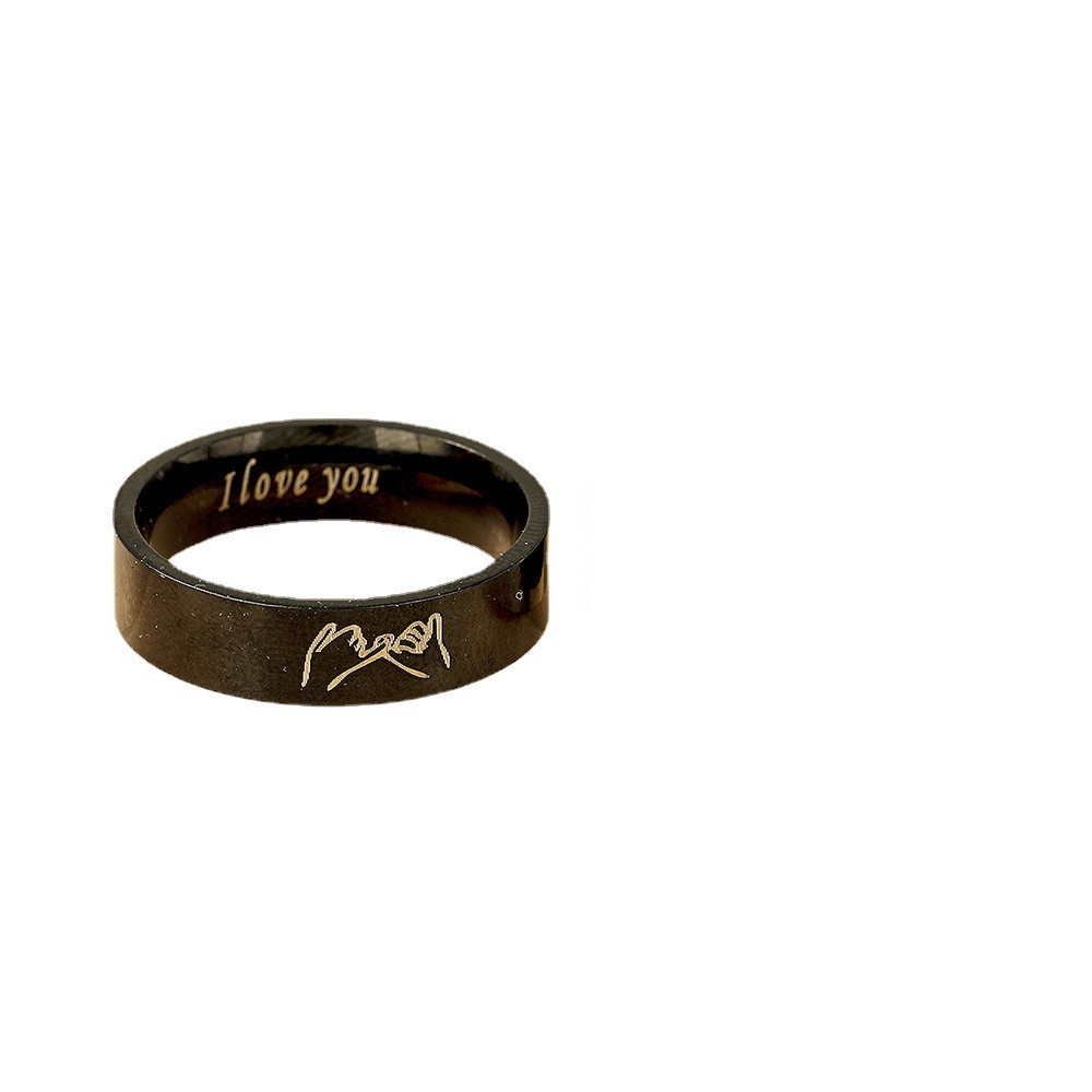 Stainless Steel Cartoon I Love You Letter Ring