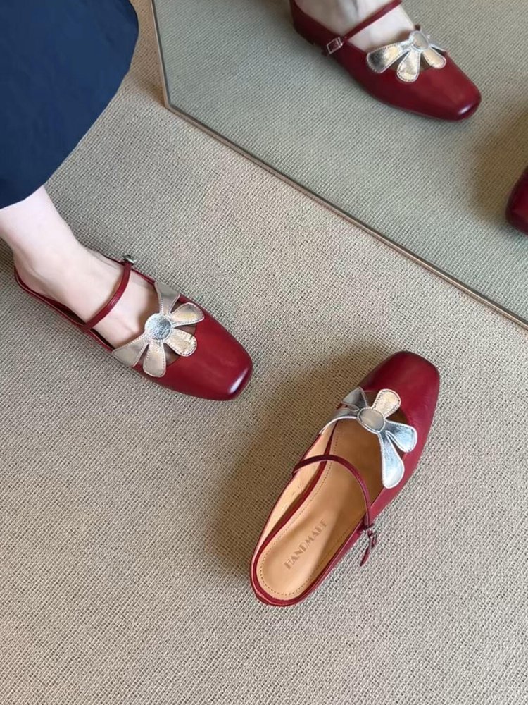 Women's Summer Closed Toe Flat Mules, Slip-On Half Slippers For Outdoor Wear, Comfortable Vacation Casual Flat Shoes To Match Dresses — view 3