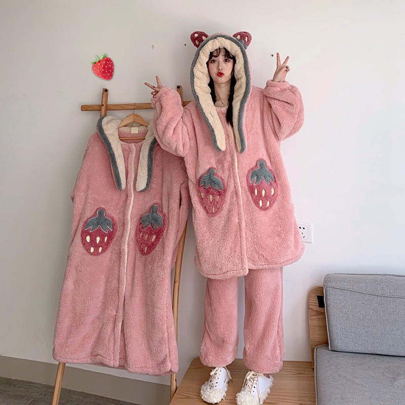 Title 5, Cute padded flannel hooded pajamas