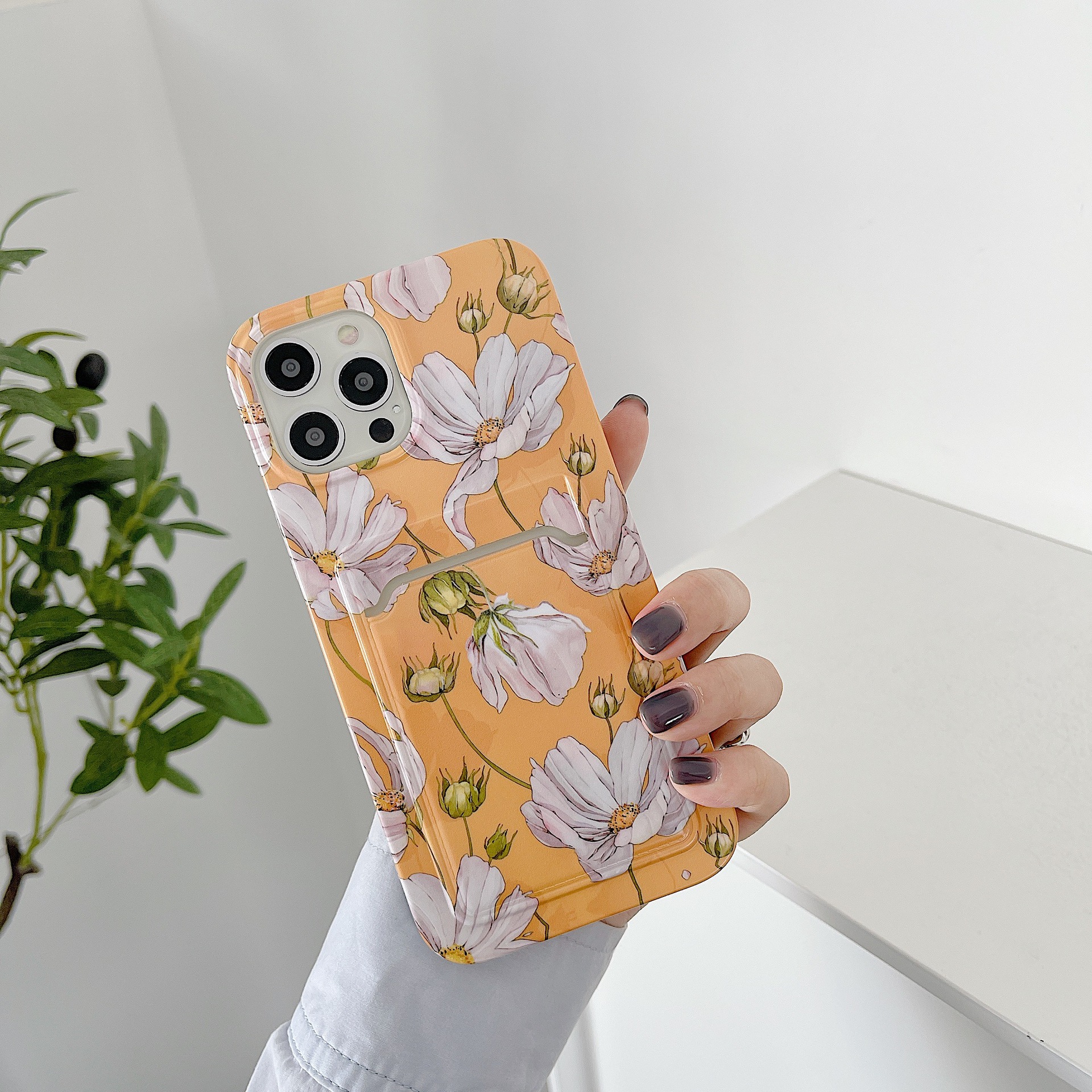 White flower on yellow flowers