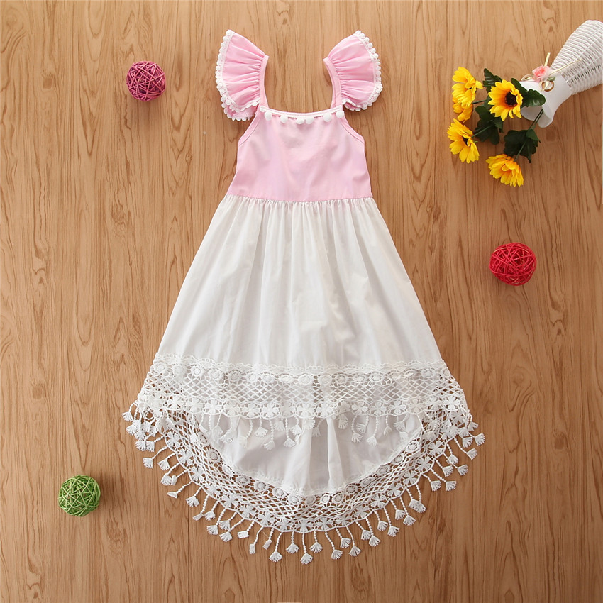 Children's Skirt Suspenders Flying Sleeves Irregular Girls Skirt
