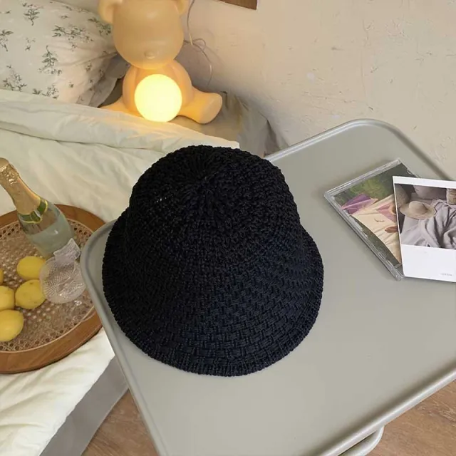 Fashion Knitted Round Top Fisherman Hat Black - Shop at LoveMi