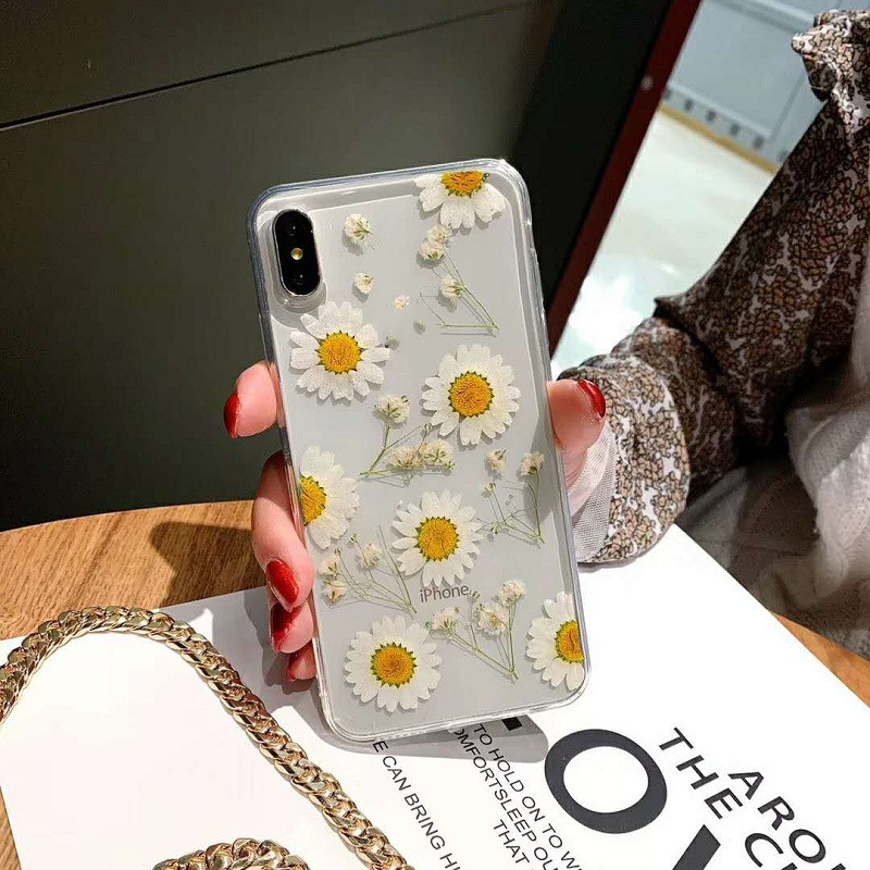 Back Cover Epoxy Preserved Flower Phone Case