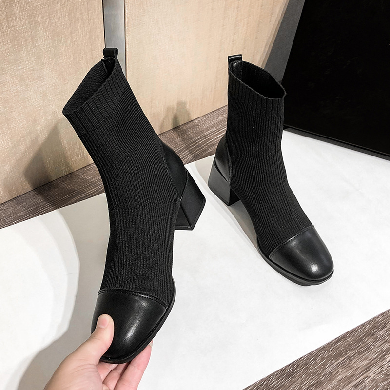 Title 1, Net Celebrity Thin Socks Temperament Thick Heel...